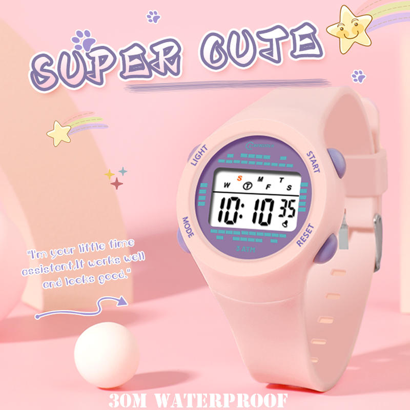 Smartwatch Digital Watches For Boys - Montre électronique pour enfants fille rose