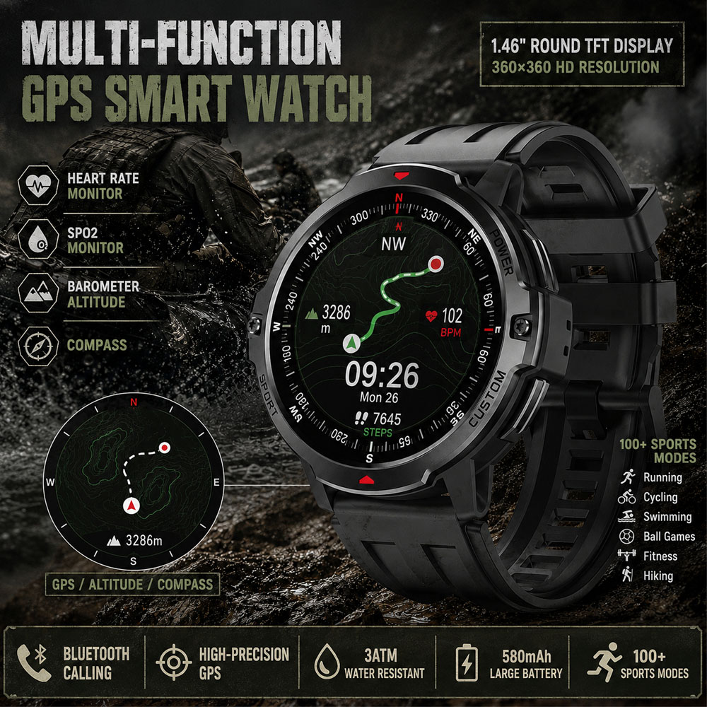 Smartwatch Timex Watches For Women - NOUVELLE Montre connectée GPS militaire de