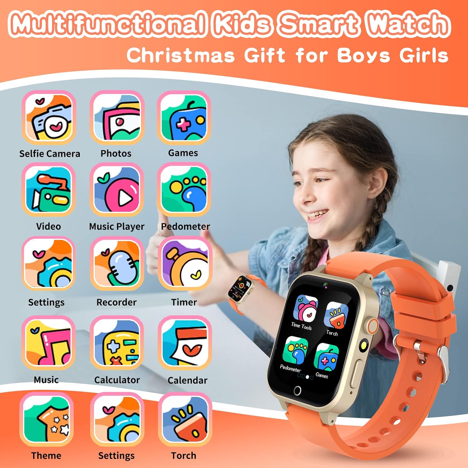 Smartwatch Digital Watches For Kids - Jeux pour enfants montre intelligente pour