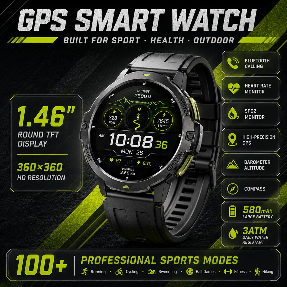 Smartwatch Timex Watches For Women - Nouvelle Montre Connectée Militaire GPS Étanche