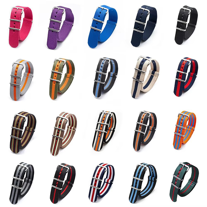 18/20/22/24mm cambos rayures s - Nato Strap Nylon avis et prix