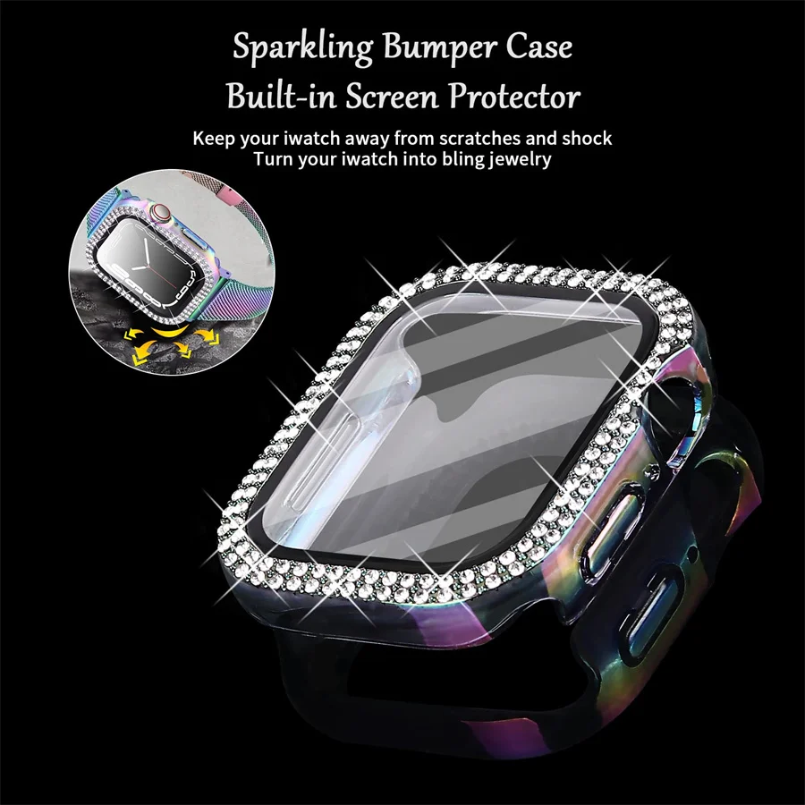 Couverture en diamant pour boî - Iwatch Smartwatch Series 7 avis et prix