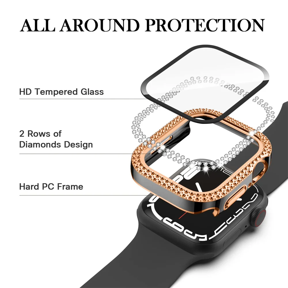 Couverture en diamant pour boî - Iwatch Smartwatch Series 7 avis et prix