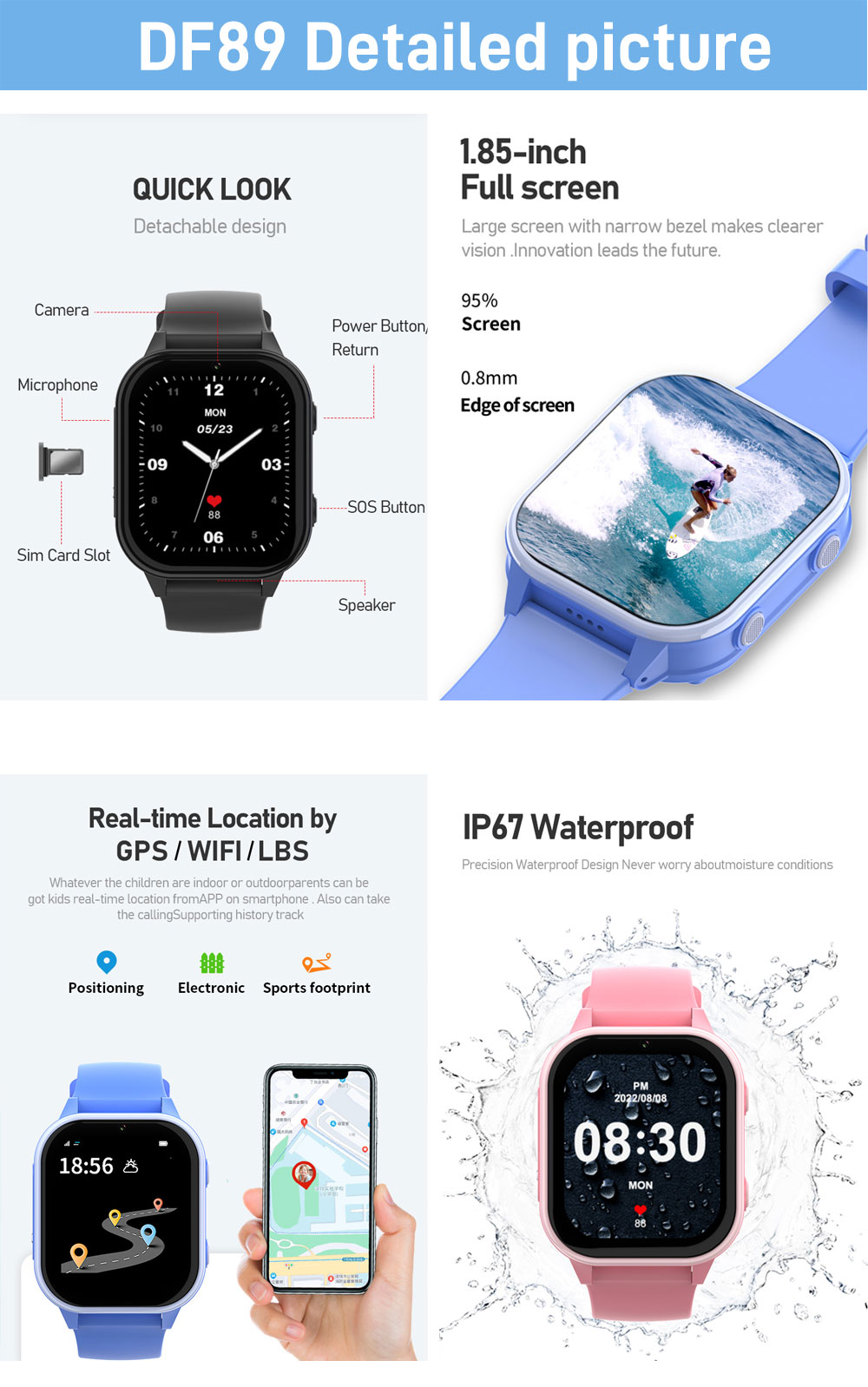 2G 4G enfants montre intellige - Smartwatch Watches Gift For Girls avis et prix